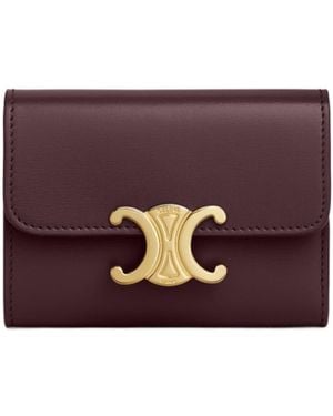 Celine Compact Wallet With Coin Triomphe - Purple