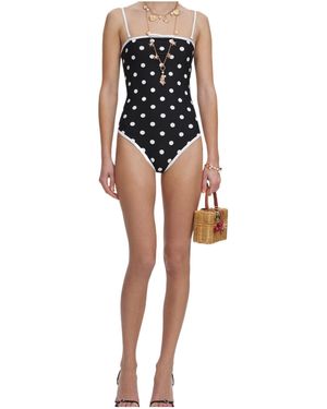 Self-Portrait Polka-Dot Pattern Swimsuit - Multicolor