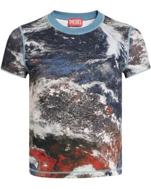 DIESEL Printed Short-Sleeve T-Shirt - Blue