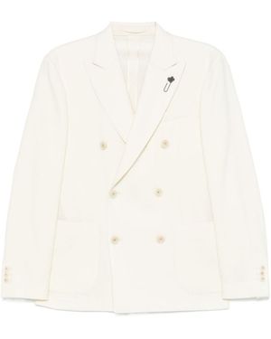 Lardini Double-Breasted Blazer - White