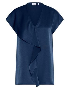 Marella Sleeveless Ruffle Top - Blue