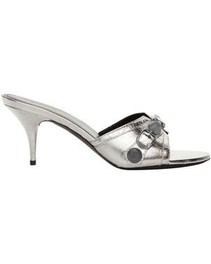 Balenciaga Sandali Cagole 70 Mm Metallizzati Da Donna - White