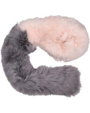 Marni Fur Colourblock Scarf - Pink