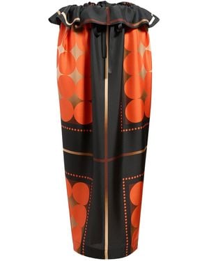 KHAITE Printed Skirt - Red