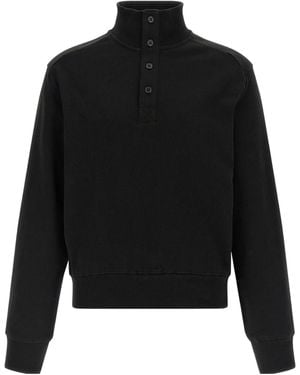 Entire studios Port Buttoned High Neck Sweatshirt - Black