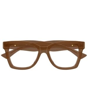 Bottega Veneta Eyewear Butterfly Frame Glasses - Brown