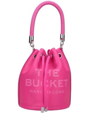 Marc Jacobs Logo Embossed Bucket Bag - Pink