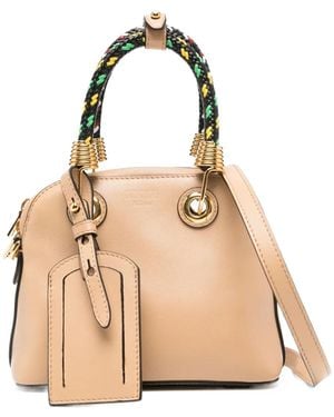 Moschino Zippered Shoulder Bag - Natural