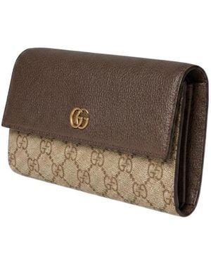 Gucci Bi-Color Gg Marmont Continental Wallet - Brown