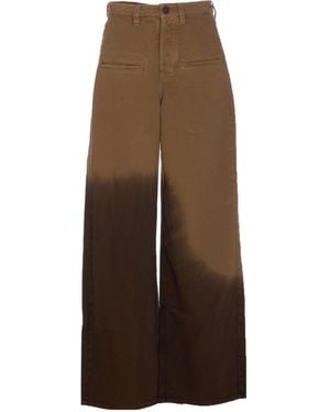 Uma Wang Wide Leg Regular Fit Trousers With Pockets - Brown