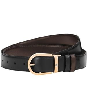 Montblanc Horseshoe Reversible Belt - White