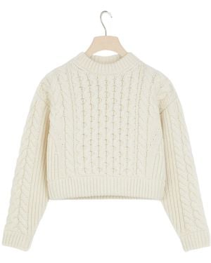 Patou Cable Knit Sweater - White