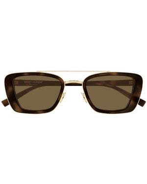 Saint Laurent Eyewear Pilot Frame Sunglasses - Multicolour
