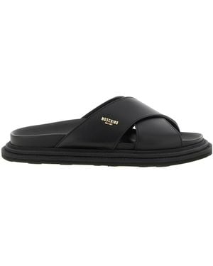 Moschino Logo Lettering Sandals - Brown