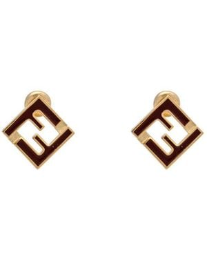 Fendi Dangle Earrings - White