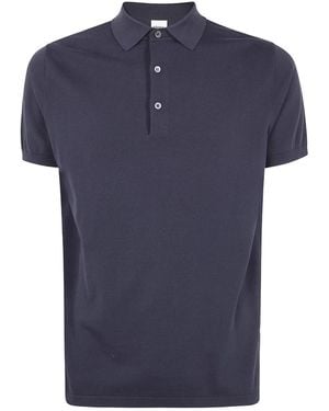 Aspesi Short-Sleeve Buttoned Polo Shirt - Blue