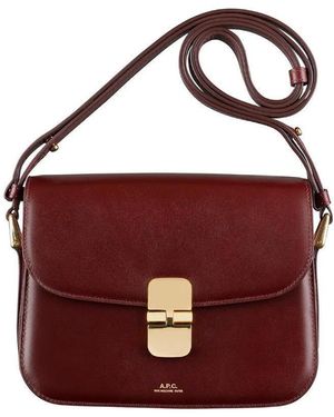 A.P.C. Grace Logo Printed Small Shoulder Bag - Red
