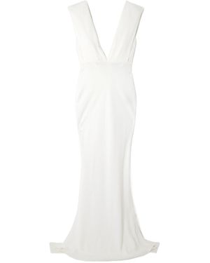 16Arlington Wrap-Style Crepe Dress - White