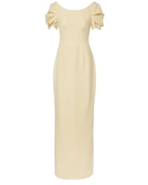 Safiyaa Vanna Draped Crepe Gown - White