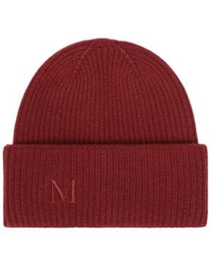 Max Mara Rib-Knit Cashmere Beanie Hat - Red