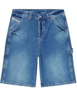 DIESEL Mid-Length Denim Shorts - Blue