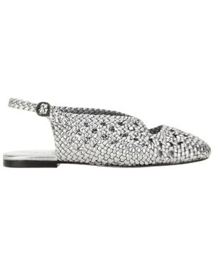 Hereu Slingback Braided Flat Shoes - White