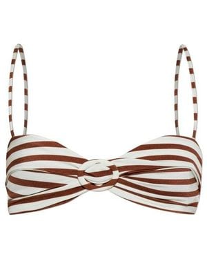 Cult Gaia Striped Bikini Top - Brown