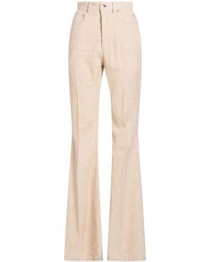 Rick Owens Minimalist Corduroy Wide-Leg Pants - Natural