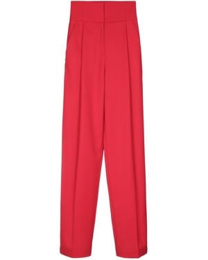 Elisabetta Franchi High-Waisted Wide-Leg Pants - Red