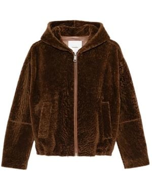 Nanushka Hooded Zip-Up Jacket - Brown