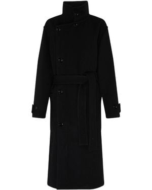 Lemaire Long Belted Coat - Black
