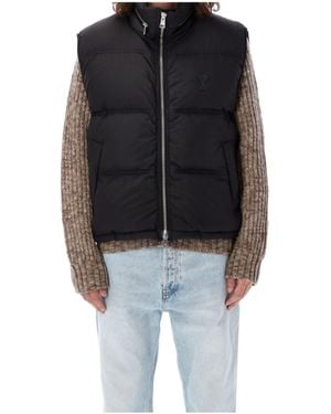 Ami Paris Monogram Patch Puffer Gilet - Black