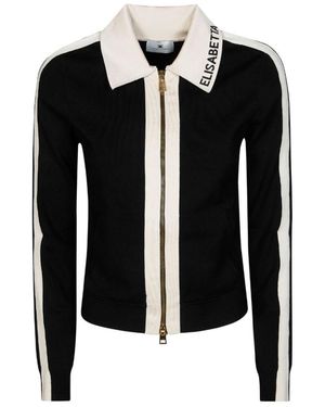 Elisabetta Franchi Shiny Bands Knit Jacket - Black