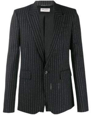 Saint Laurent Metallic Stripes Blazer - Black