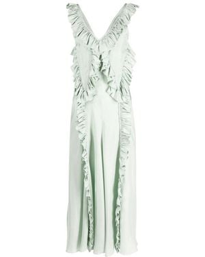 Jil Sander Ruffle Detailing Maxi Dress - Green