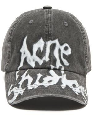 Acne Studios Logo-Print Cotton-Twill Baseball Cap - Gray