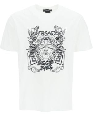 Versace Medusa Head-Printed Crewneck T-Shirt - White