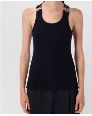 Jean Paul Gaultier Buckle Detail Ribbed Tank Top - Black