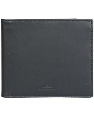 A.P.C. Aly Logo Embossed Bifold Wallet - Grey