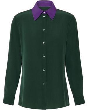 Weekend by Maxmara Crepe De Chine Shirt - Green