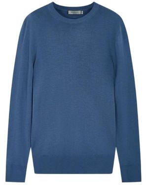 Canali Round-Neck Wool T-Shirt - Blue