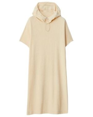 Burberry Towelling Hooded Cotton Dress - Natural