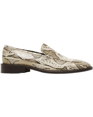 Acne Studios Snakeprint Leather Loafers - White