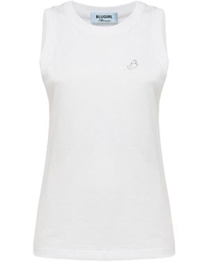 Blugirl Blumarine Round Neck Sleeveless Vest - White