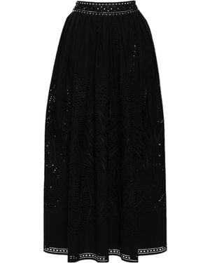 Alberta Ferretti Lace Panel Skirt - Black