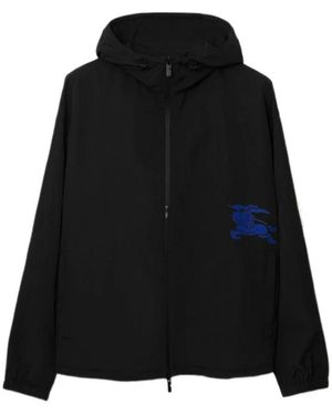 Burberry Ekd Printed Zipped Hoodie - Black