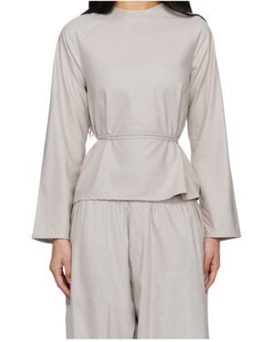 Baserange Long-Sleeved Apron Top - Grey