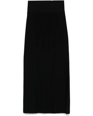 Mugler Boning-Detail Midi Skirt - Black