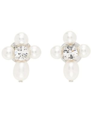 Simone Rocha Pearl Crystal Earrings - White