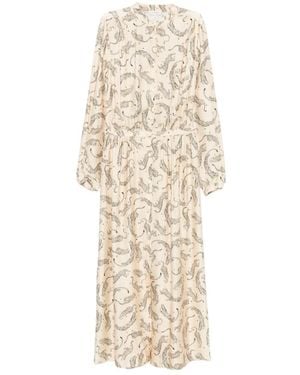 forte_forte Leopard-Print Midi Dress - Natural